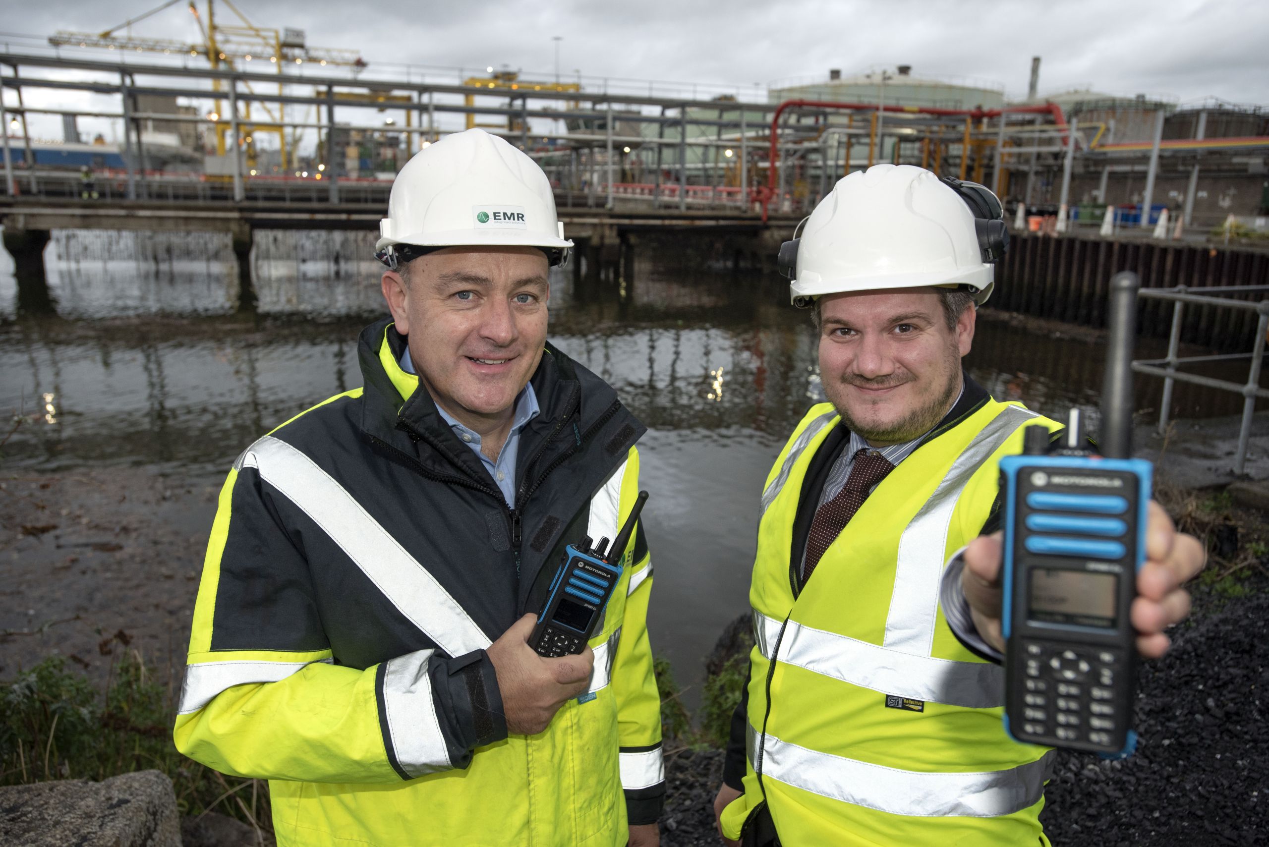 LtoR: Mark Quinn, managing director, EMR, Robbie Scott, UK & Ireland Channel Account Manager, Motorola. Picture: Maura Hickey.